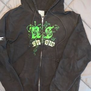 Never Summer Vintage Snowboarding Zip Hoodie Size Large